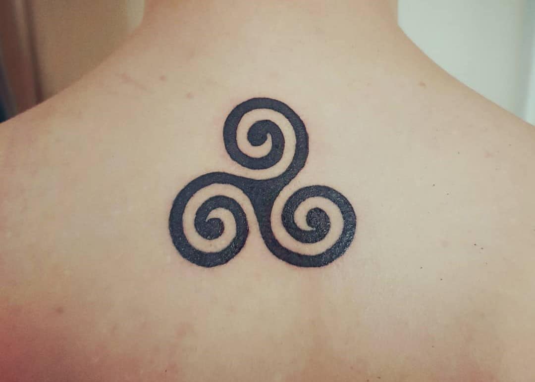 Triskelion Back Black Tattoo