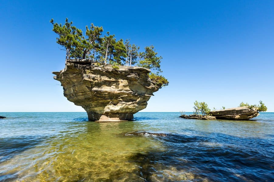 Turnip Rock on Lake Huron in Port Austin Michigan