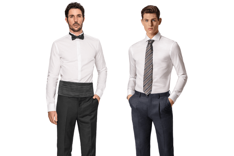 Tuxedo shirt vs. dress shirt fabrics