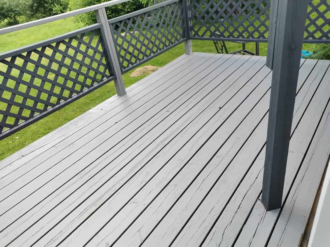 simple gray deck large garden