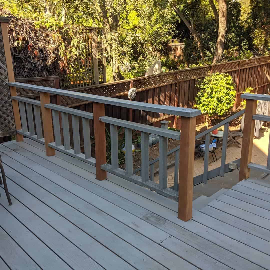 plain gray wood deck