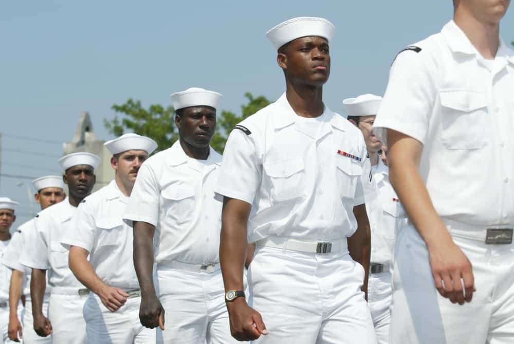 U.S. sailors march in the Little Neck/Douglaston Memorial Day Parade May 29, 2006 in Queens, NY