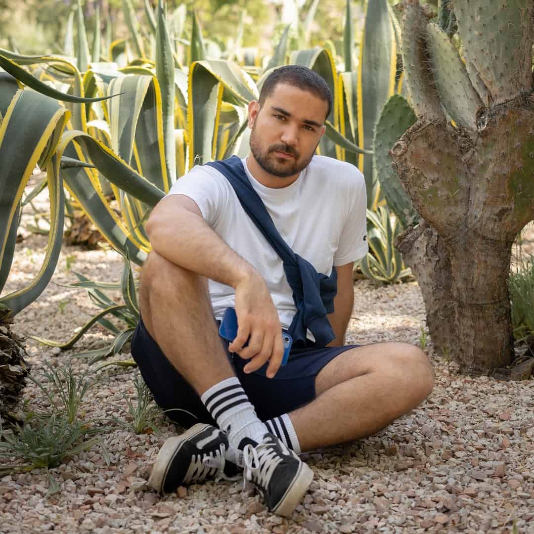 Fes,,Morocco,-,May,20,,2021;,Young,Caucasian,Model,Sitting