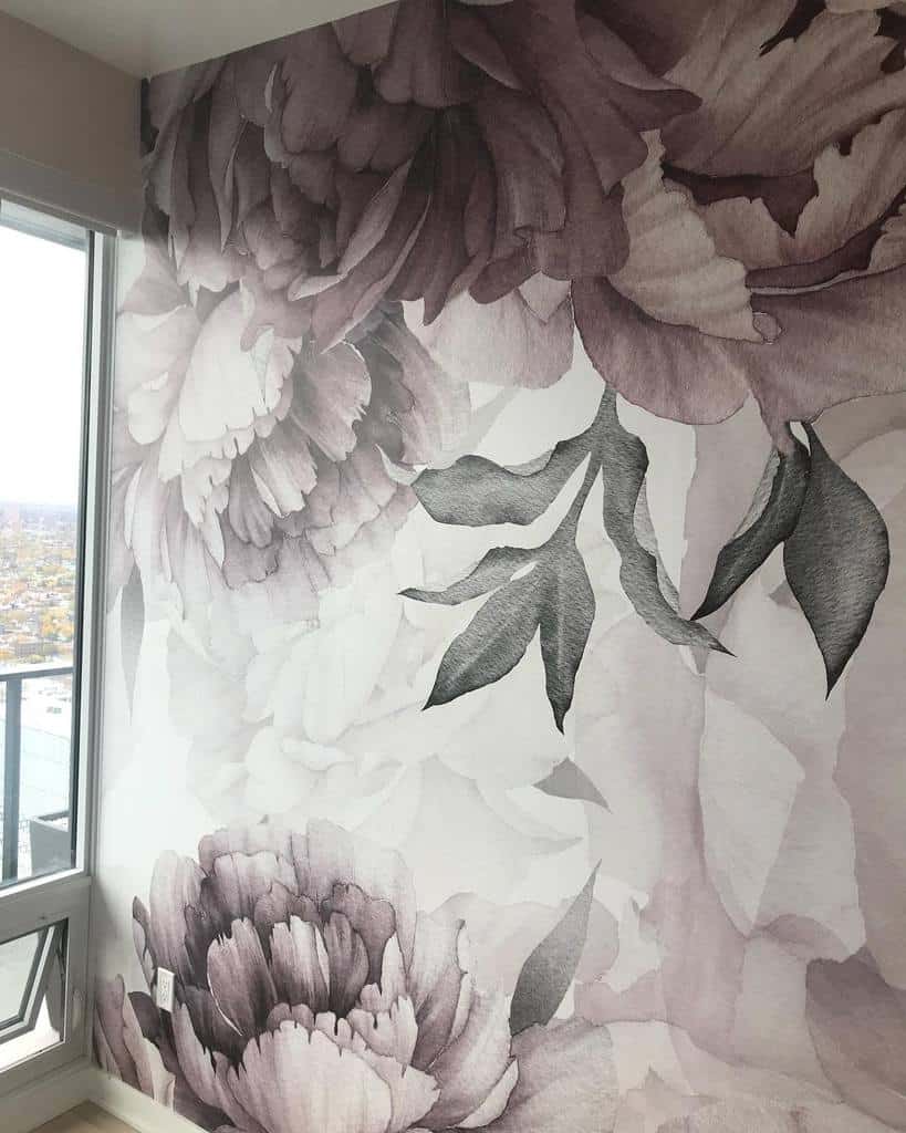 floral wallpaper bedroom