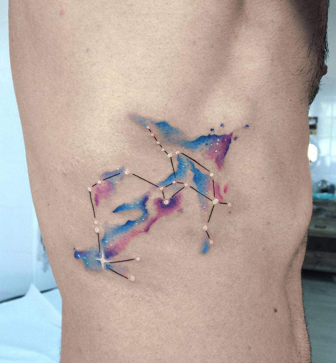 Watercolor Sagittarius Constellation Tattoo -annalisarossini