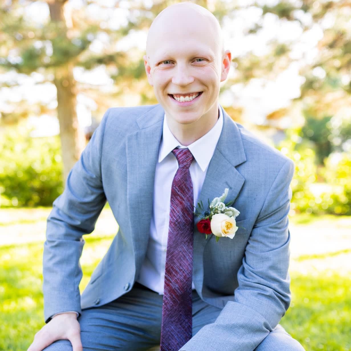 Purple Tie With Grey Suit -mandylorrainephotography