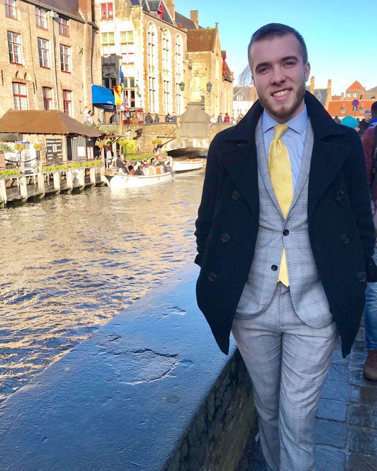 Yellow Tie With Grey Suit -chris_monsoon