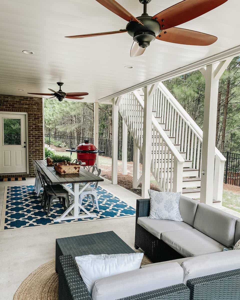 white deck fans wicker furniture