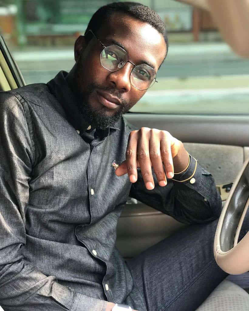 Man Wearing Wire Frame Glasses