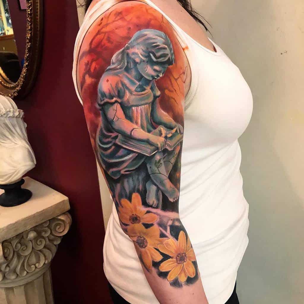Women 34 sleeve tattoo heffronart
