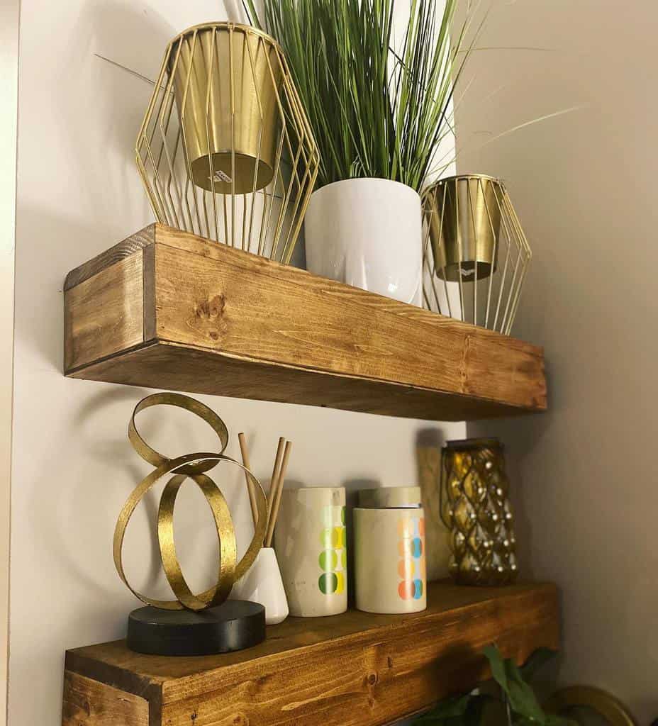 wall mounted wooden shelves
