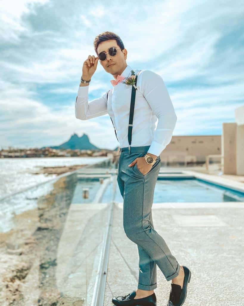 Man Wearing Wool Pants