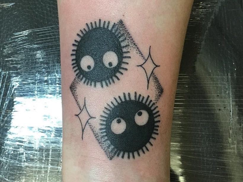 Wrist Soot Sprite Tattoo