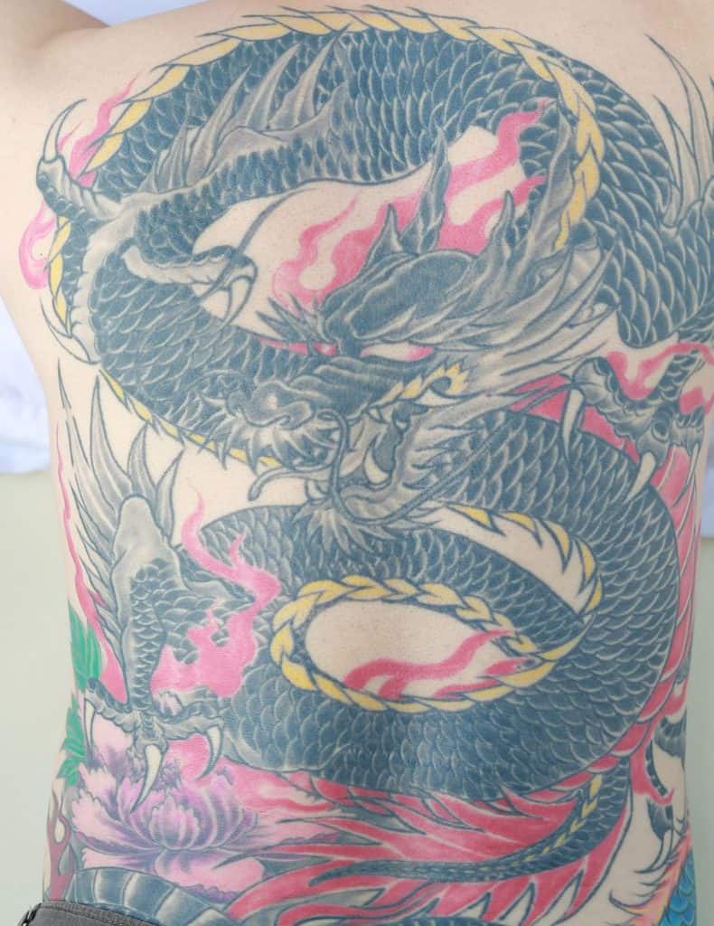 Yakuza Dragon Full Back Tattoo