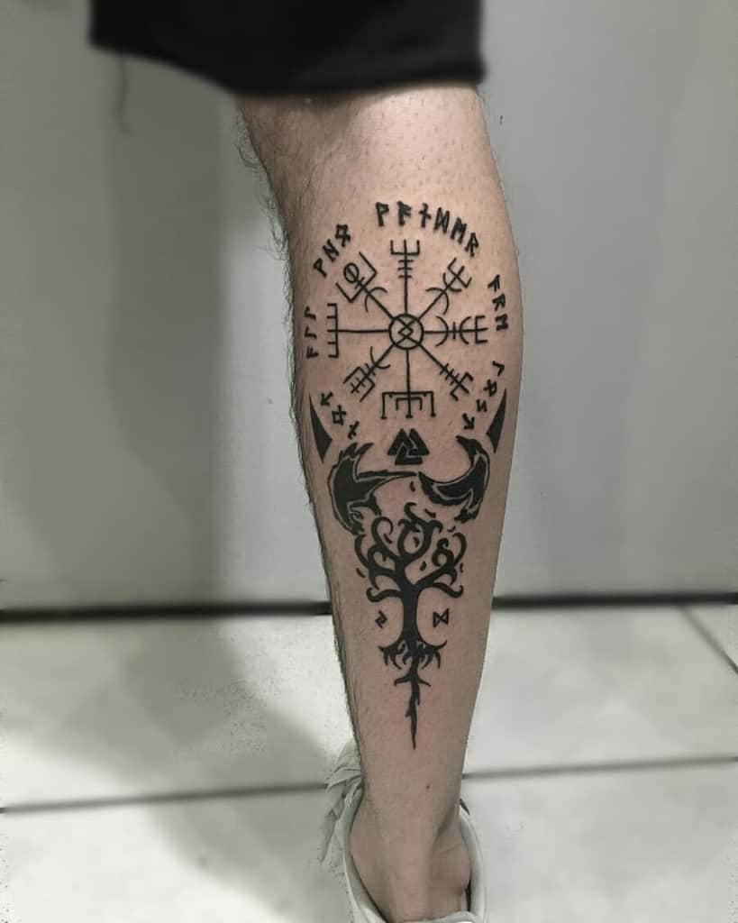 Yggdrasil Leg Tattoo