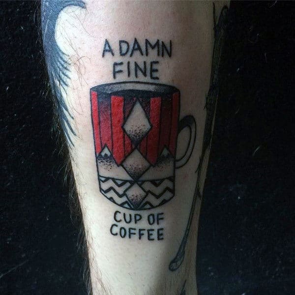 A Damn Fine Cup Of Coffee Mens Twin Peaks Outer Forearm Tattoo
