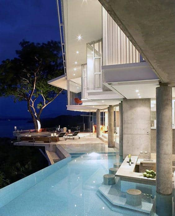Above Ground Elevated Home Swimming Pool Luxury With In Water Bar