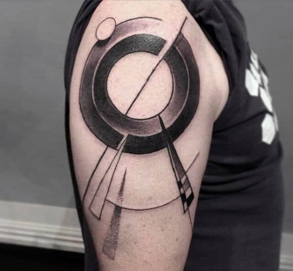Abstract 3d Circle Upper Arm Male Tattoos