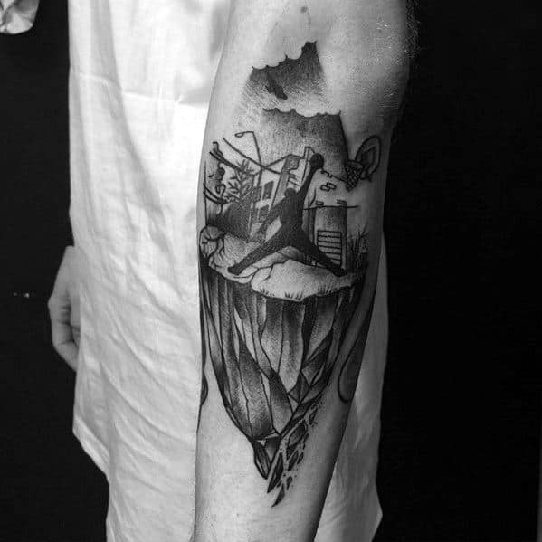 Abstract Artistic Guys Jordan Inner Forearm Tattoo