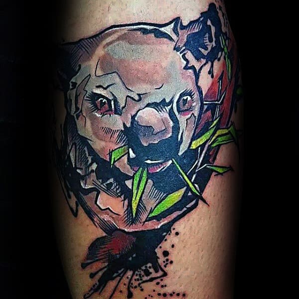 Abstract Artistic Mens Koala Tattoo Ideas On Arm