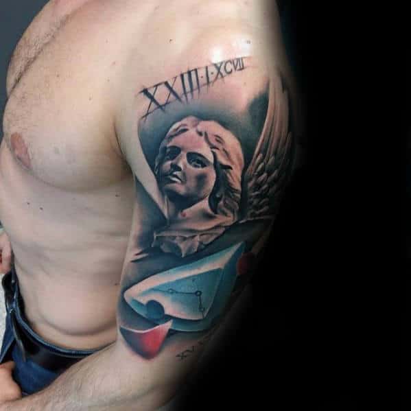 Abstract Awesome Angel Mens Arm Tattoos