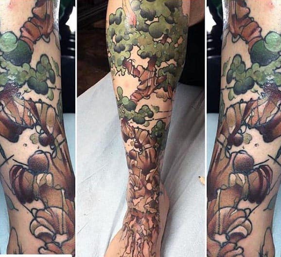 Abstract Bonsai Tree Watercolor Mens Arm Tattoos