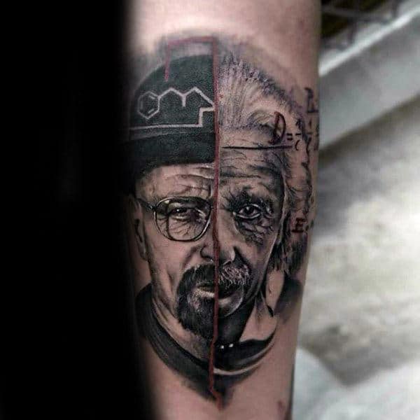 Abstract Guys Breaking Bad Forearm Tattoo Designs