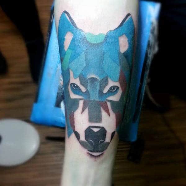 Abstract Guys Husky Dog Tattoo