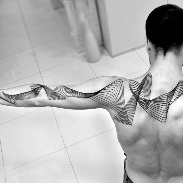 Abstract Heart Tattoos For Males On Back