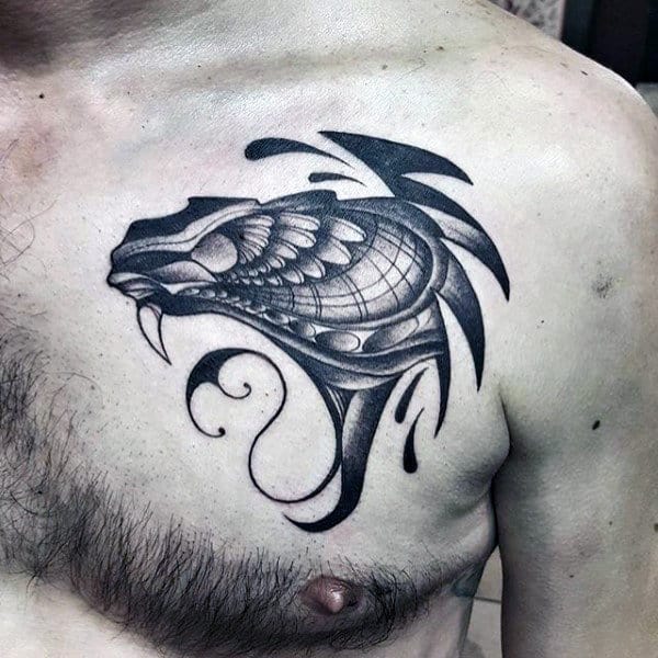 Abstract Insane Hawk Tattoo For Men On Upper Chest