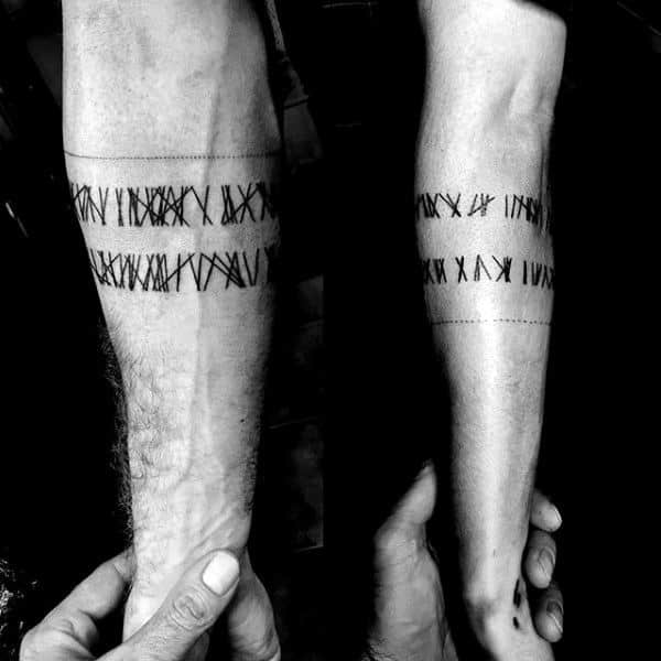 Abstract Line Hatch Tattoo Guys Armband