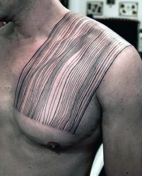 Abstract Lines Shoulder Tattoo Design For Men