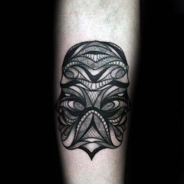 Abstract Pattern Gemini Twins Guys Inner Forearm Tattoos