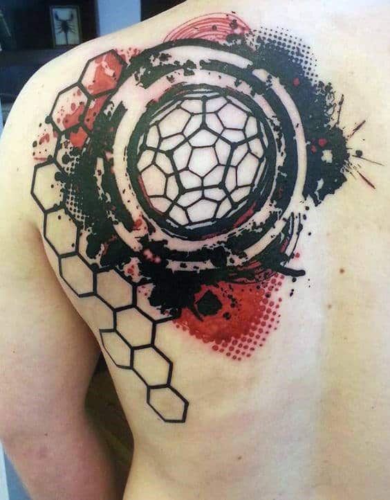 Abstract Trash Polka Mens Soccer Back Tattoos