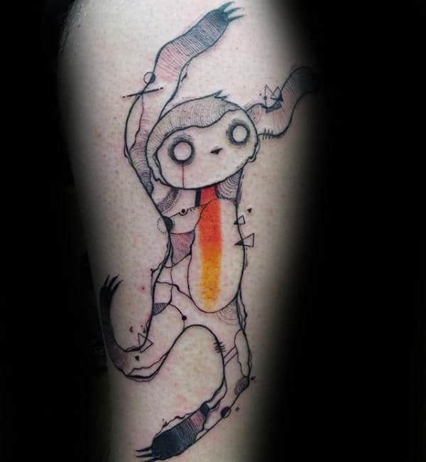 Abstract Watercolor Sloth Male Tattoo Designs