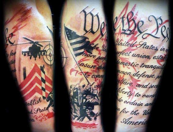 Abstract We The People Military Male Arm Tattoo