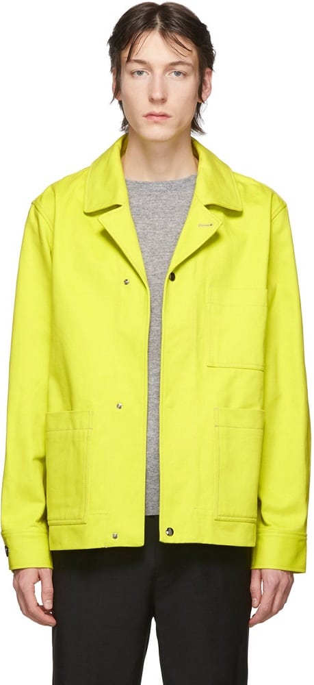 acne studios yellow twill three pocket chore jacket