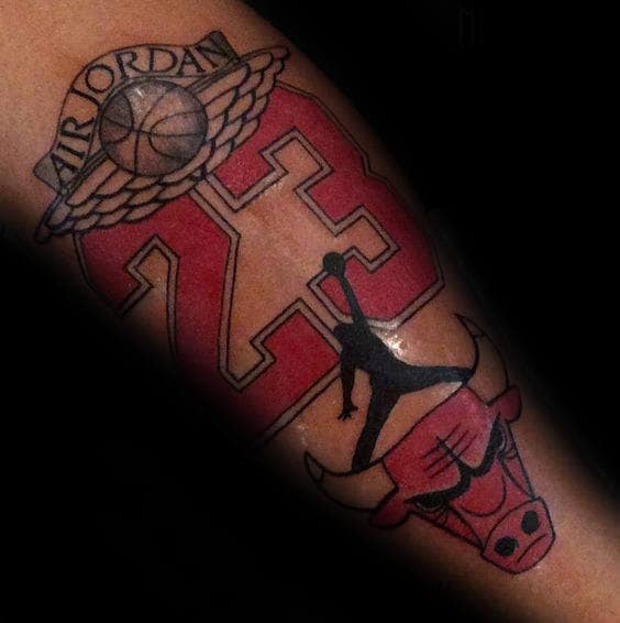 Air Jordan Mens Bulls 23 Forearm Tattoos