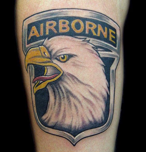 Airborne Logo Mens Arm Tattoo