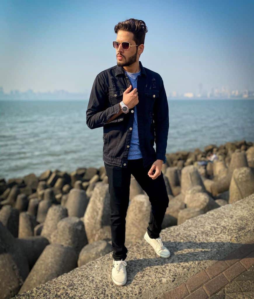 All Black Denim Mens Style