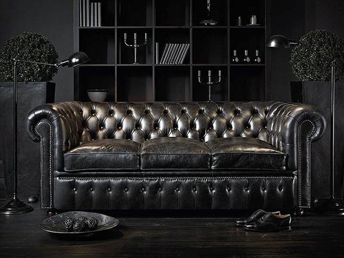 All Black Sofa Bachelor Pad Furniture Ideas