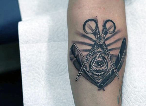 All Seeing Eye Barber Mens Tattoos
