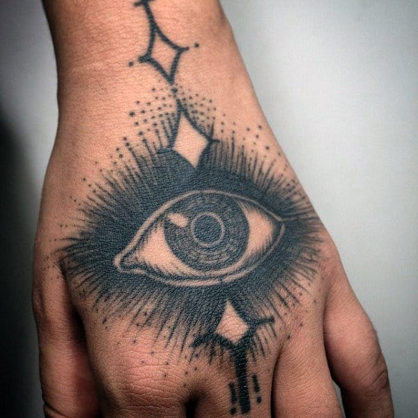 All Seeing Eye Unique Hand Tattoos For Guys