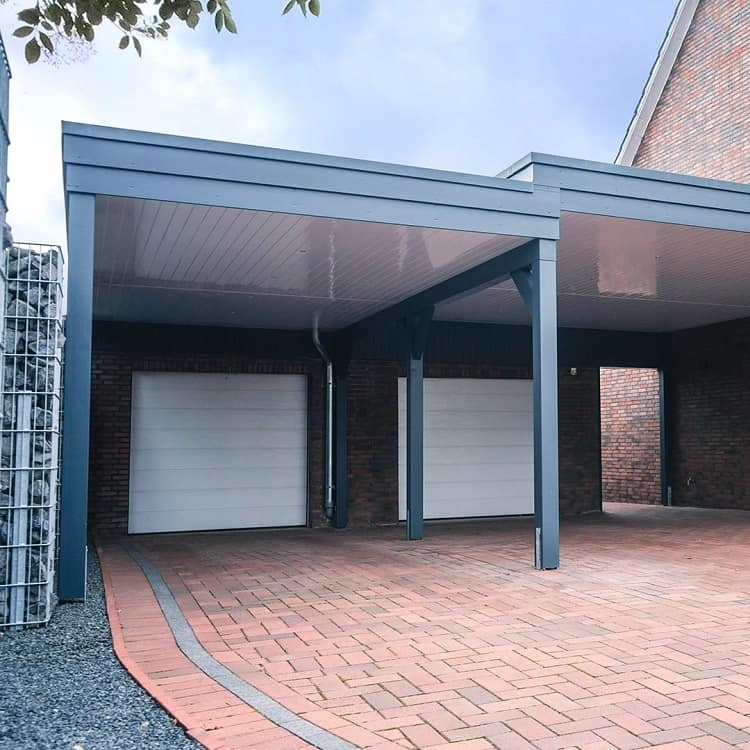 modern aluminum wood double carport 