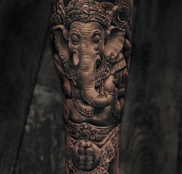 Amazing 3d Realistic Ganesh Forearm Sleeve For Men