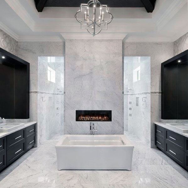 linear bath fireplace