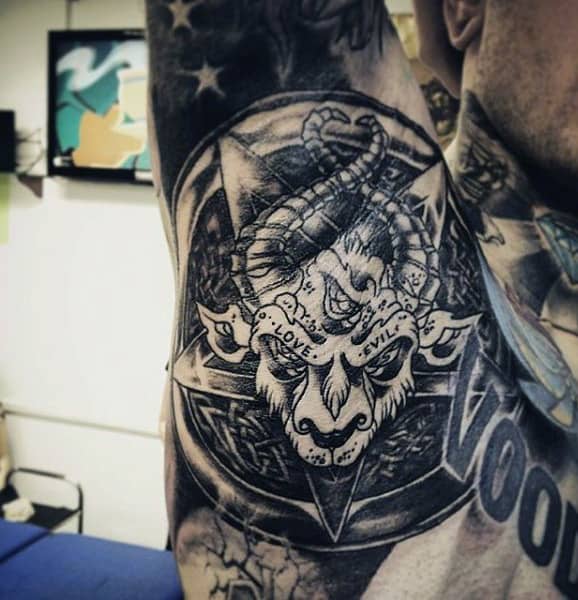 Amazing Black White Tattoo Male Armpits