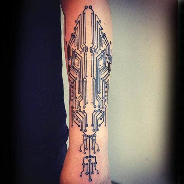 Amazing Circuit Board Male Tatoto Ideas
