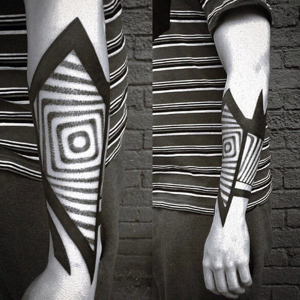 Amazing Guys Factal Blackwork Dotwork Forearm Tattoo