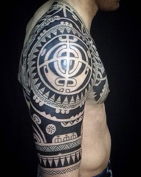 Amazing Guys Tribal Half Sleeve Tattoos